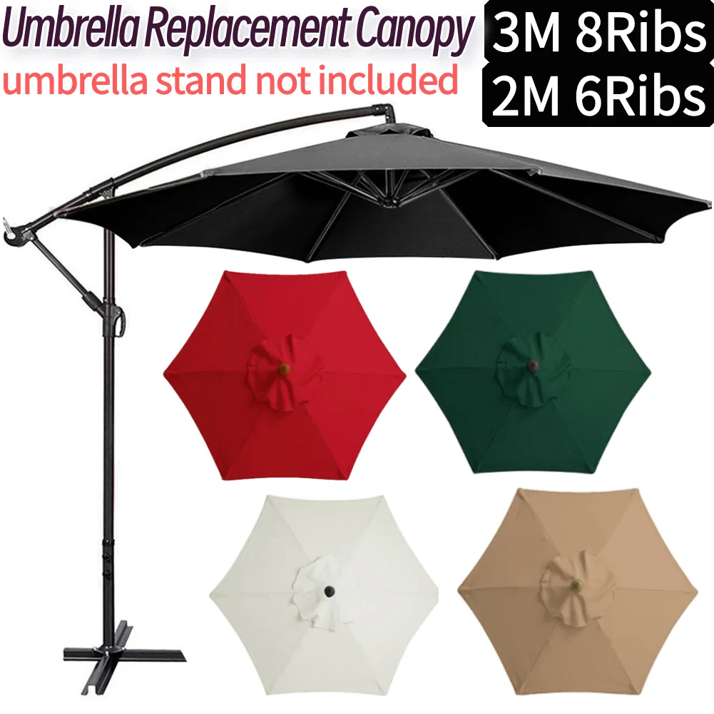 Smart Garden Umbrella - 6/8-Stab-Sonnenschirm ohne Ständer, 2m, austauschbares UV-Schutz-Tuch,