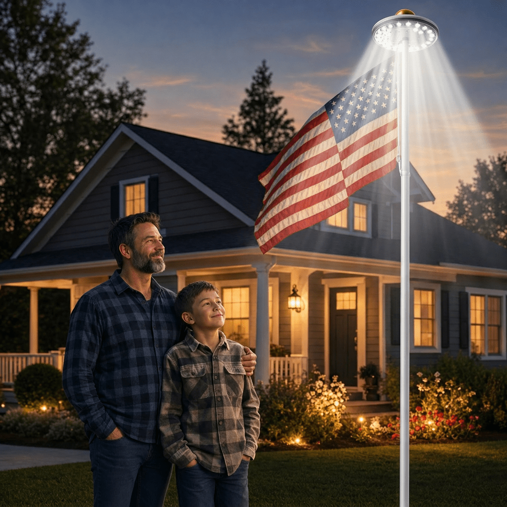 Smart Garden Umbrella - Solar-LED-Fahnenmastleuchte, IP65, wasserdicht, automatisches Ein- und