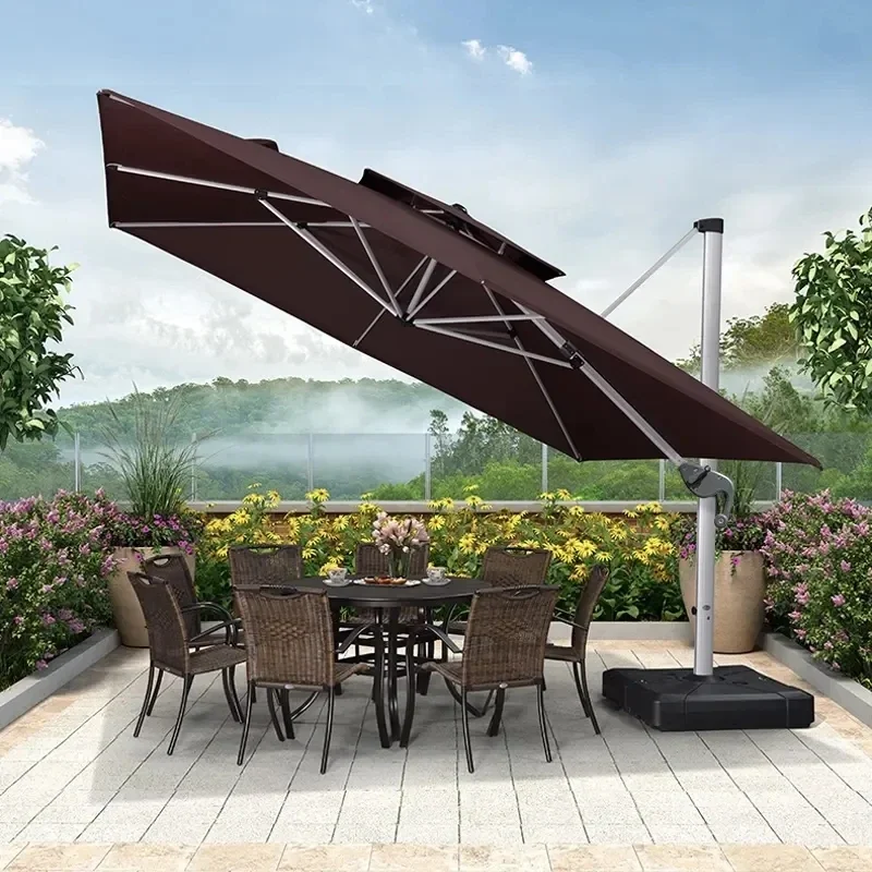 Smart Garden Umbrella - Türkisfarbener, intelligenter, windbeständiger, an der Wand