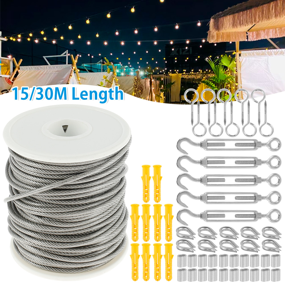 Smart Garden Fence - 15M/30M Draht Kabel Seil Edelstahl Heavy