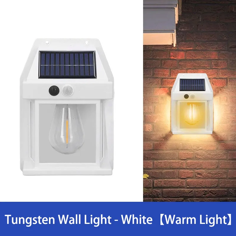 Smart Garden Lanterns - Solar-Wolfram-Nachtlampe, intelligenter Bewegungsmelder, Wandlampe, 3 Beleuchtungsmodi,
