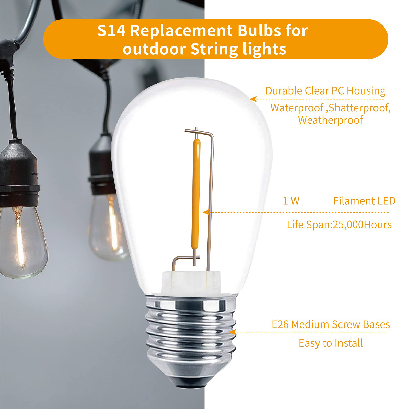 LED S14 Ersatzglühbirnen 1W E2 – Smart Garden Umbrella Bewertung und Preis