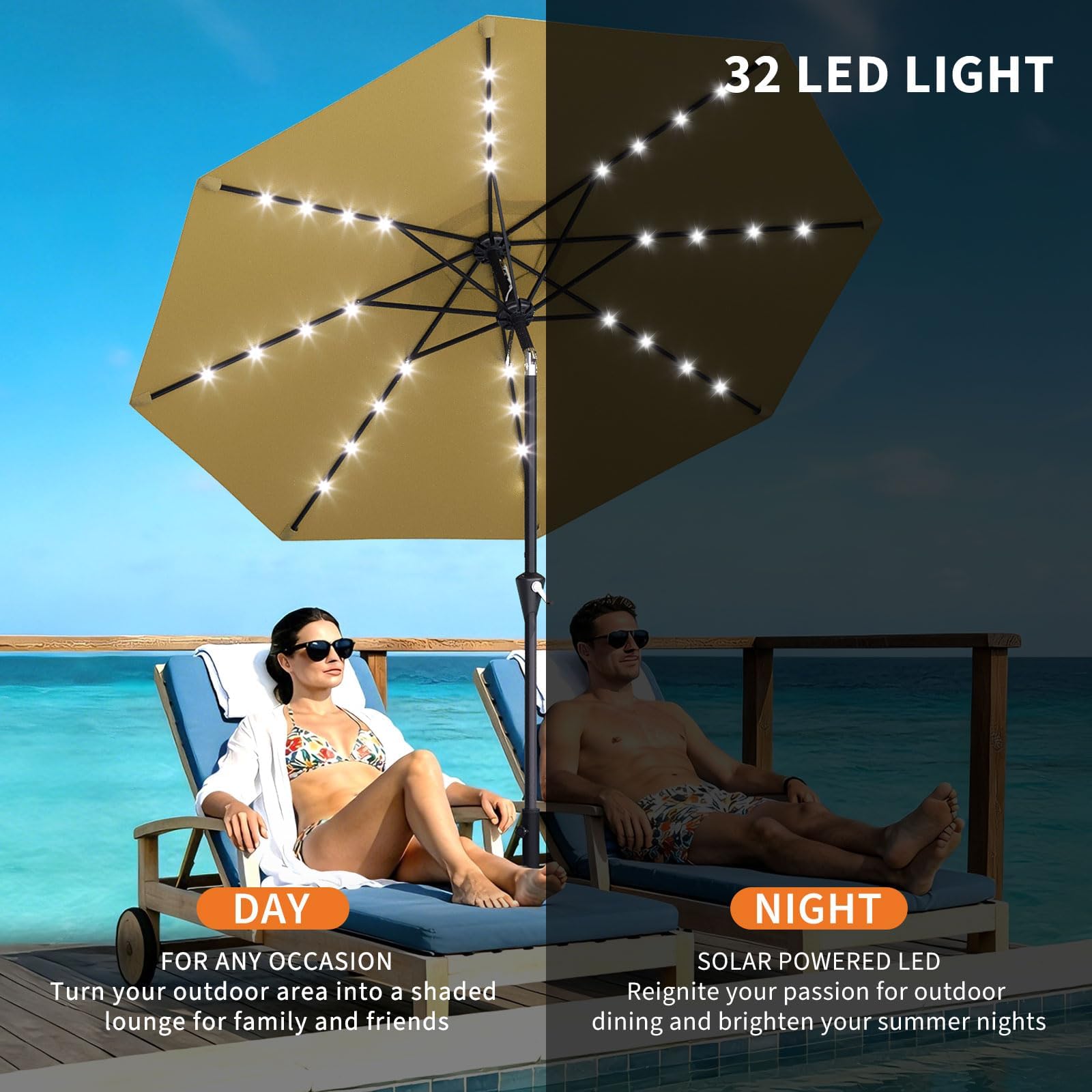 10FT Solarbetriebener Terrasse – Smart Garden Umbrella Bewertung und Preis