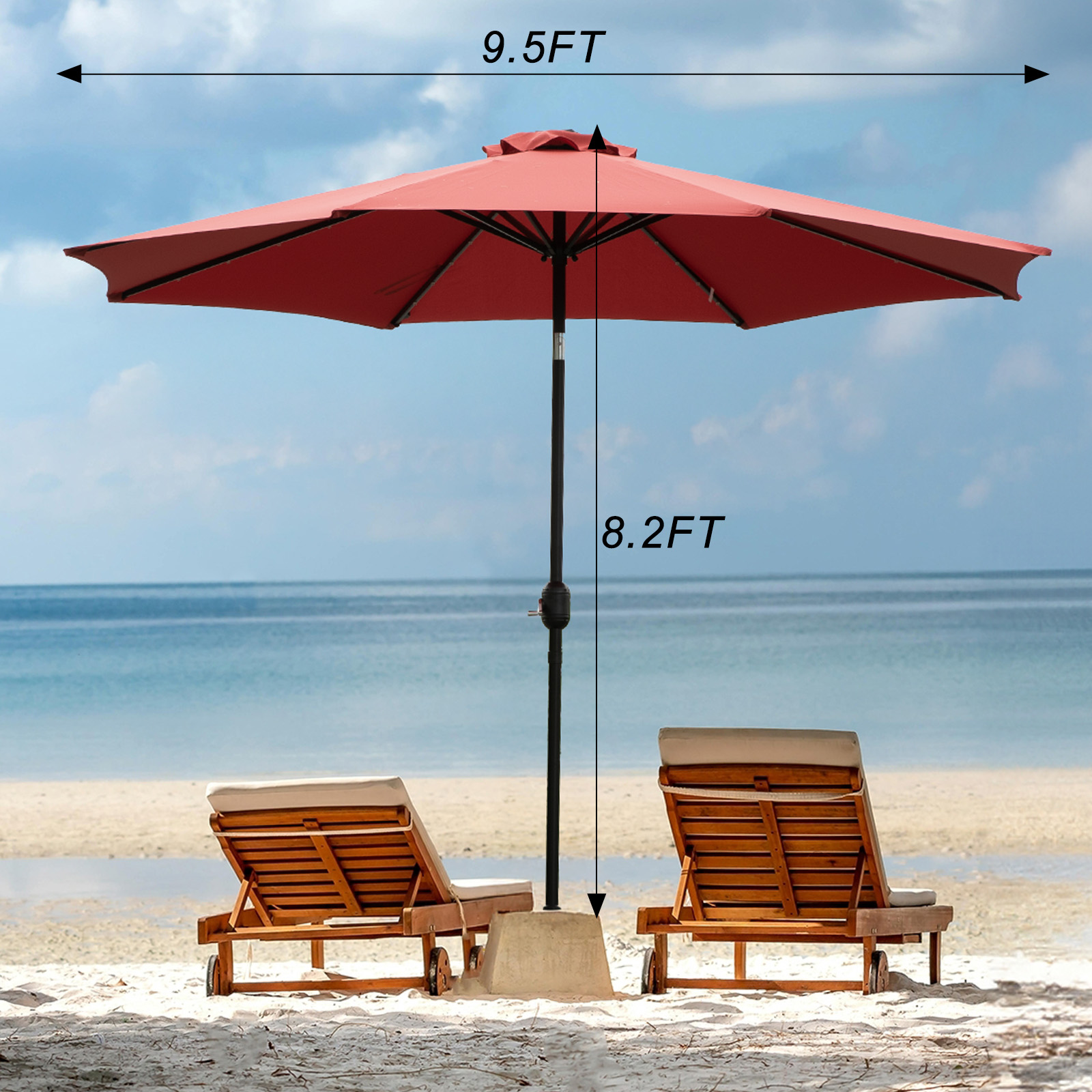 JHK 10 Fuß Solar-Terrassenschi – Smart Garden Umbrella Bewertung und Preis